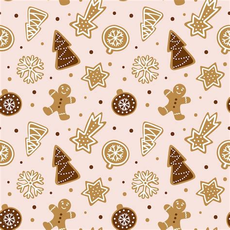 premium vector cute gingerbread repeating wallpaper