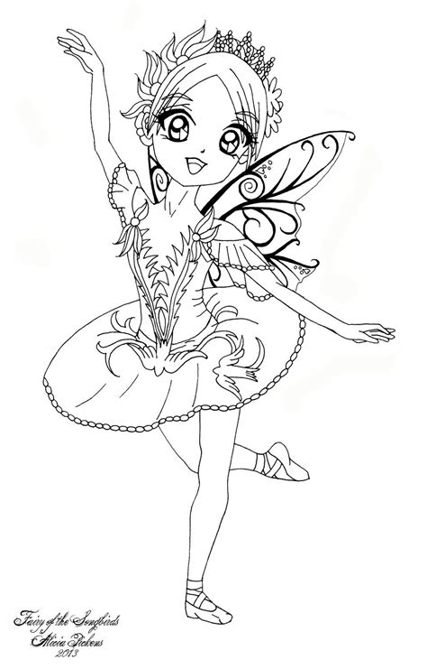 fairy   songbirds  licieoic  deviantart fairy coloring pages