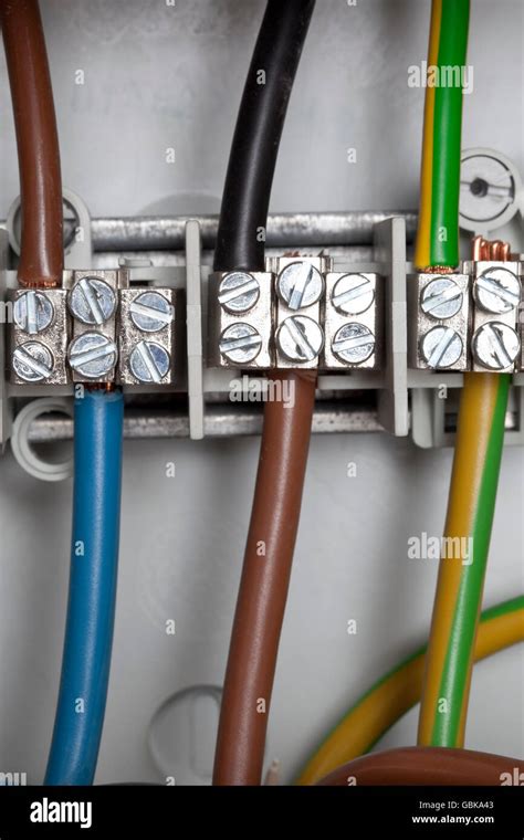 junction box power cables stock photo alamy
