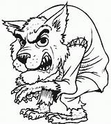 Halloween Pages Coloring Werewolf Wolfman Clipart Creepy Printable Costumes Kids sketch template