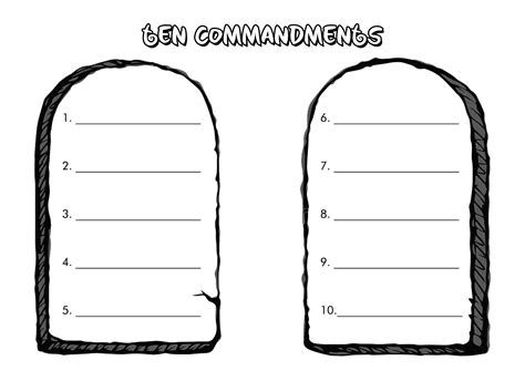 commandments blank worksheet worksheetocom