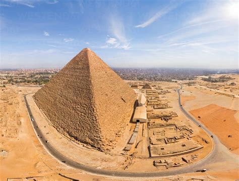 Panoramic Aerial View Of The Great Pyramids Of Giza In