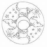 Mandala Coloring Pages Winter Library Clipart Colorier Loup Dessin sketch template