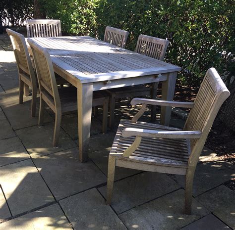 teak outdoor teak dining table  chairs rafael osona auctions