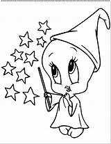 Coloring Tweety Cartoon Pages Colouring Magician Magic Book Sylvester Pdf Print sketch template