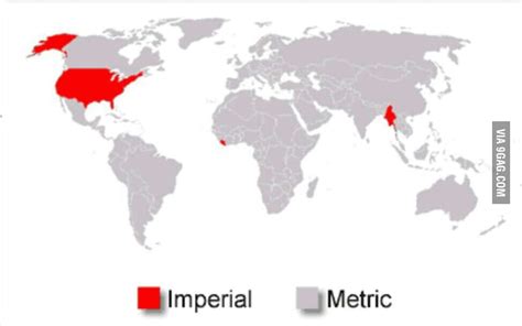 Countries Using The Imperial And Metric Measurement Systems 9gag