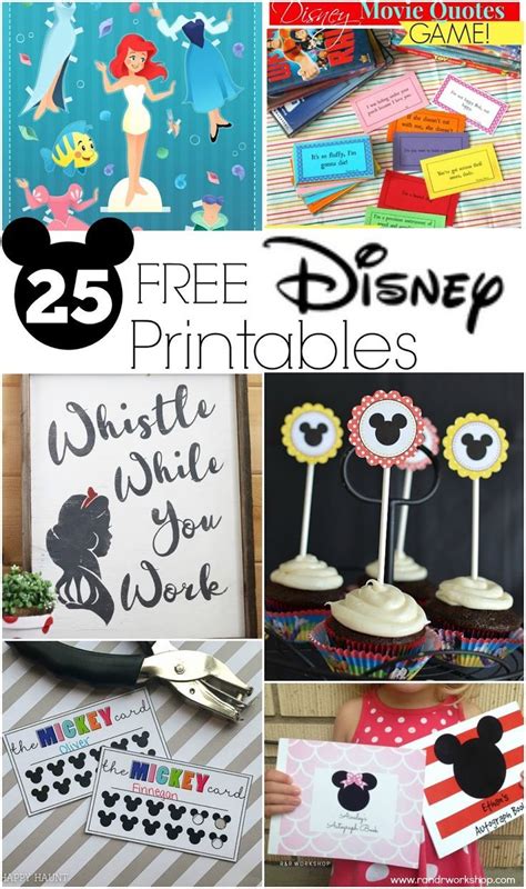 25 Free Disney Printables For Parties School Or Fun