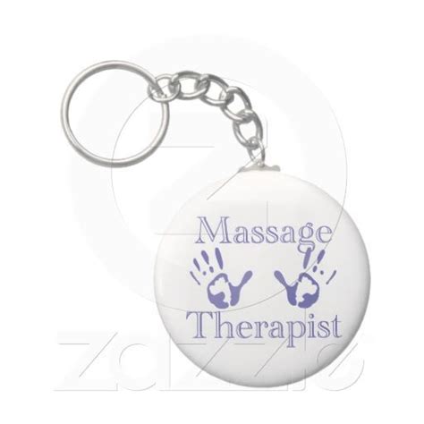 Massage Therapist Blue Hand Prints Keychain Massage