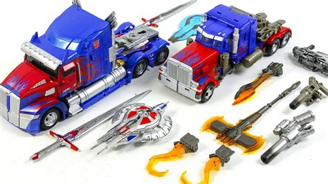 transformers  voyager class optimus prime dr wu weapon set vehicle car robot toys youtube