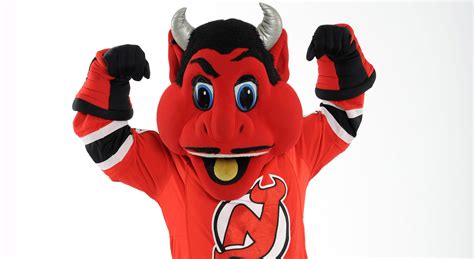 devils mascot takes a hammer to gritty