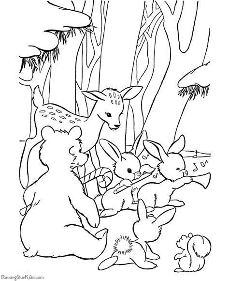 animal christmas coloring pages