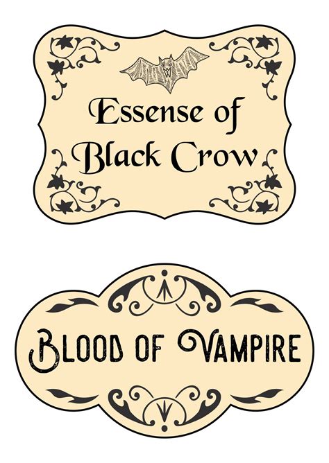 printable witch potion labels