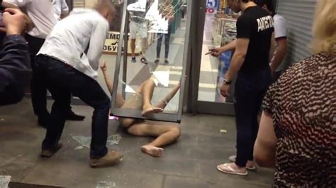 Drunk Naked Guy Ran Through A Glass Door Men Flashing