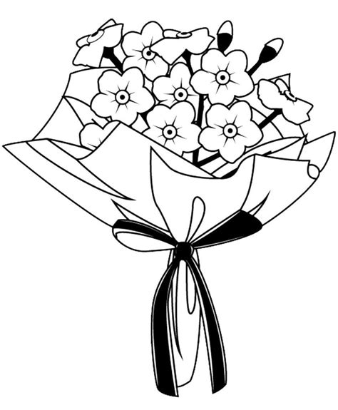 flower bouquet coloring pages printable coloring pages   card