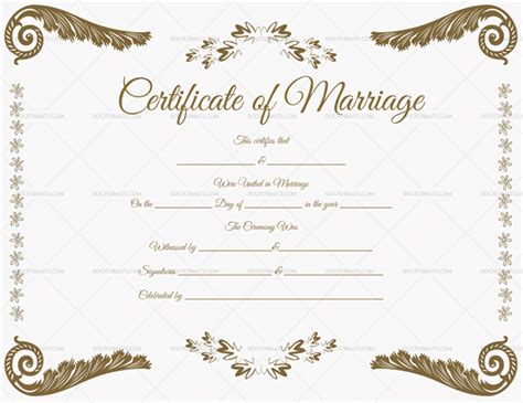 editable marriage certificate templates word   format