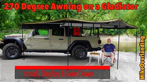 peregrine  degree awning installation  jeep gladiator youtube