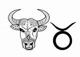 Taurus Coloring Adult Pages Zodiac Signs Thriftyfun sketch template