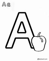 Coloring Letter Apple Aa Pages Alphabet Printable Outline Template Activity Only Letters Year Printablee Top sketch template
