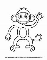 Monkey Coloring Pages Monkeys Printable Cartoon Clipart Cute Kids Clip Print Jumping Color Preschoolers Swinging Little Bed Animals Enjoy Baby sketch template