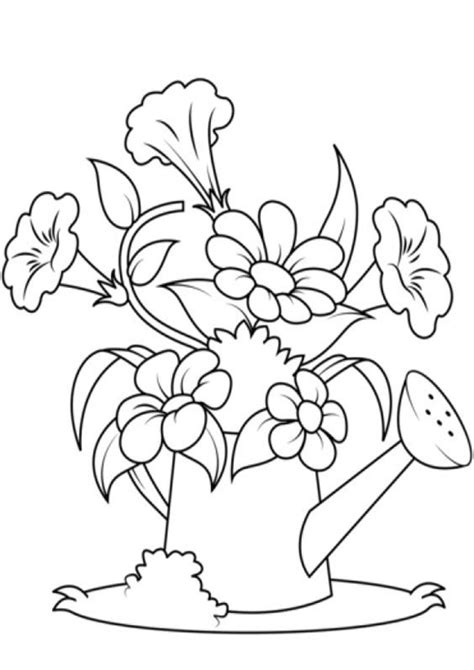 easy  print flower coloring pages garden coloring pages
