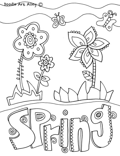 spring pages seasons coloring pages