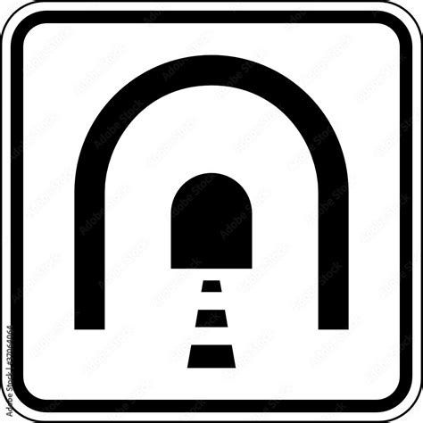 tunnel unterfuehrung strasse schild zeichen symbol stock vektorgrafik