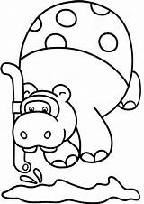 Coloring Pages Hippo Hippopotamus Popular sketch template
