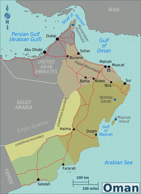 detailed road  administrative map  oman oman detailed road