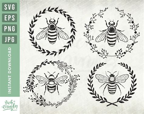 floral bee svg bumble bee svg honey bee svg bee kind svg etsy