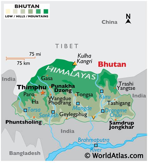 geography  bhutan world atlas
