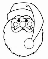 Santa Face Claus Coloring Cliparts Pages Christmas Printable Big Clip sketch template