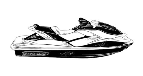 premium vector hand drawn sketch  jet ski  black