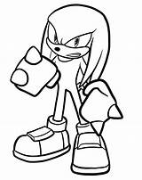 Knuckles Echidna Coloringonly Boom sketch template