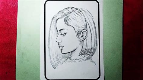 realistic side  face drawing rectangle circle