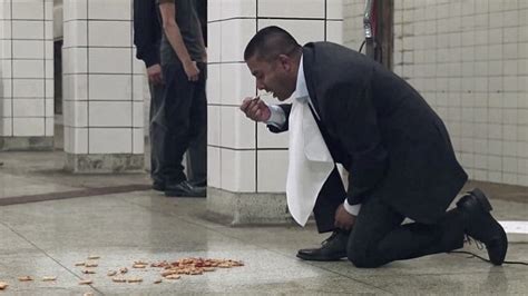 man eats pasta dinner off subway floor in toronto daily mail online