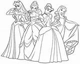 Disney Coloring Princess Pages Pdf Princesses Printable Getcolorings sketch template