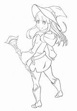 Akko Kagari sketch template