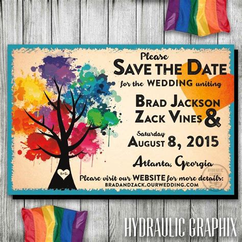 rainbow wedding save the date gay wedding save the date lgbt save the