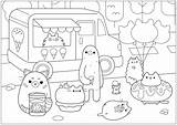 Pusheen Coloriage Marchand Glace Drôles Coloriages sketch template