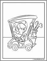 Golf Coloring Pages Cart Cartoon Drawing Customize Balls Pdf Print Bag Getdrawings Colorwithfuzzy sketch template