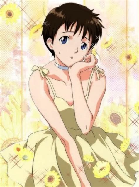 Shinji Wearing Girl Clothes