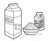 Coloring Milk Cereal Sheet Pages Drink Healthy Top sketch template