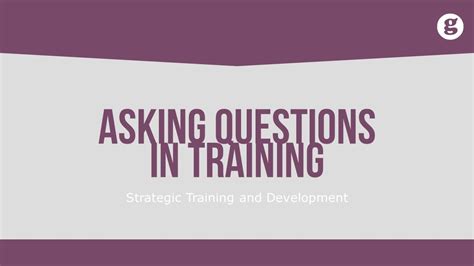 questions  training youtube
