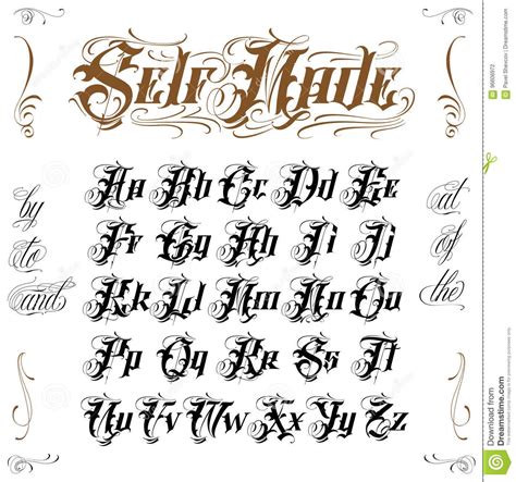 english cursive tattoo fonts calligraphy  art