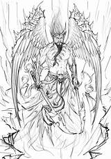 Angels Demons Pencil sketch template