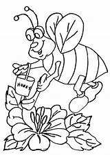 Honey Pot Bee Coloring Printable sketch template