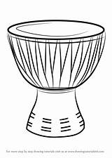 Drum African Draw Drawing Step Instruments Djembe Musical Tutorials Clipart Drawingtutorials101 sketch template