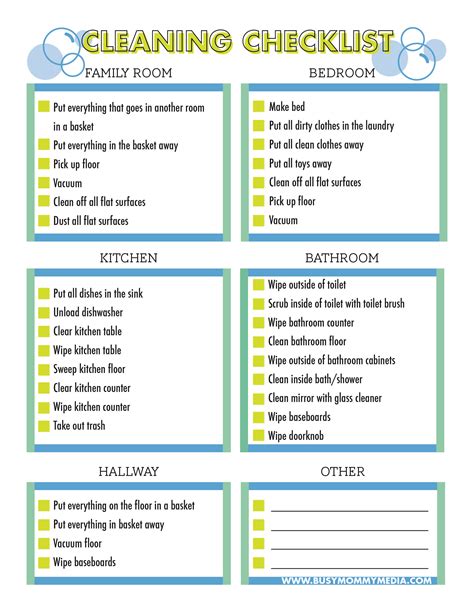 house cleaning checklist template  crazypurplemama