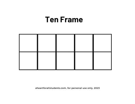 printable ten frame cards templates activities  heart