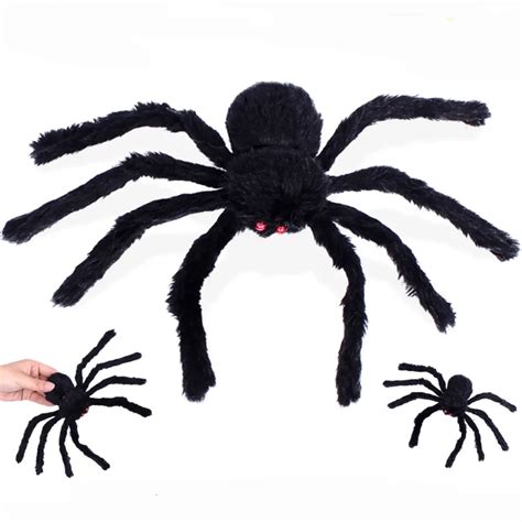 30cm 11 8 Inch Realistic Hairy Black Spider Plush Toy Halloween Party
